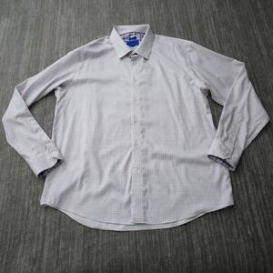 Egara Shirt Men Button‎ Up Long Sleeve Non Iron Slim Fit Purple Cotton 2XL